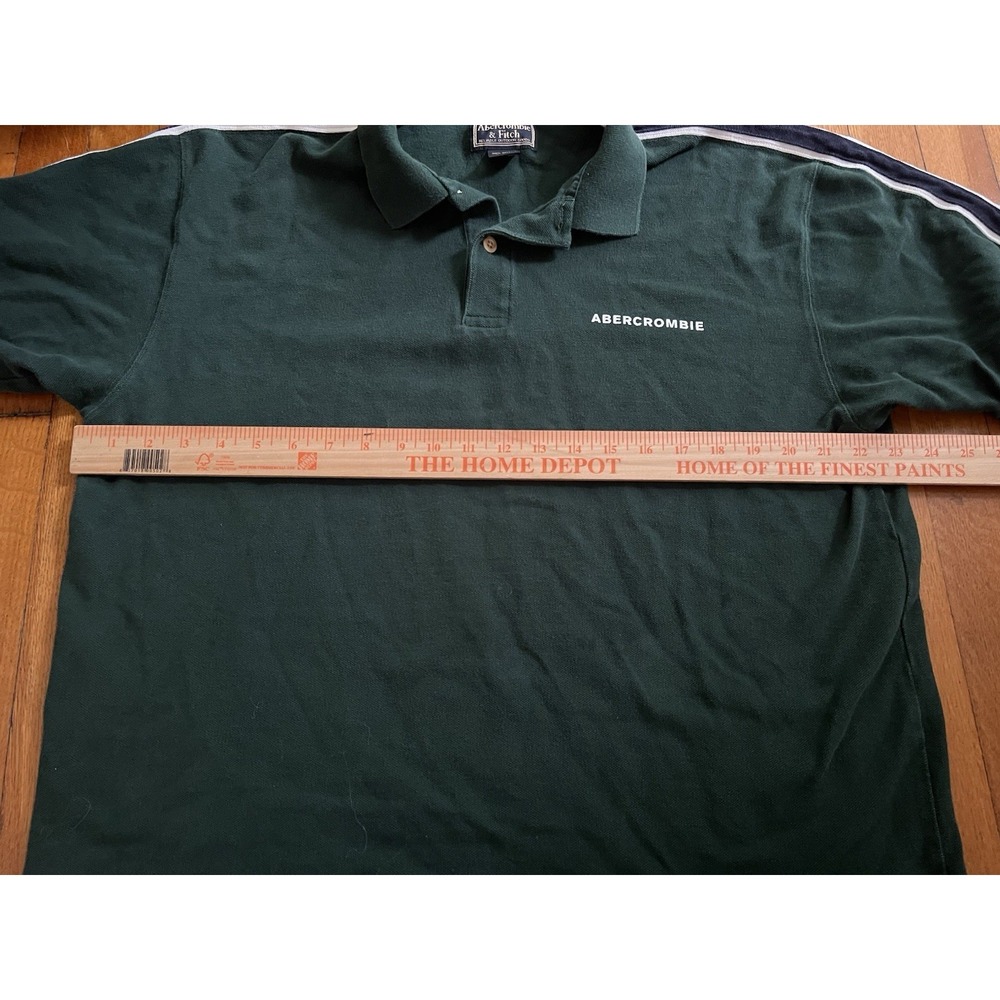 Vintage Abercrombie Fitch Polo Mens XL Green Muscle Cotton Shirt Preppy Y2K - Picture 4 of 7
